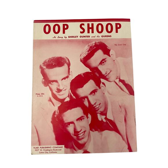 Oop Shoop Sheet Music Shirley Gunter and the Queens The Crew Cuts 1954 - Picture 1 of 6